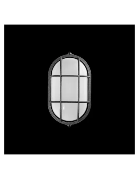 Goccia iluminación 4598ne marino antivandálico ovalado 2x9w con rejilla negra